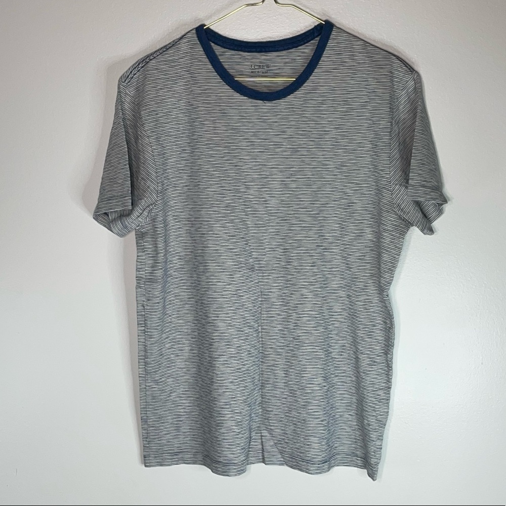 Men's Striped Gray and Blue T-Shirt